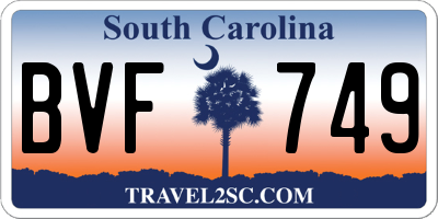 SC license plate BVF749