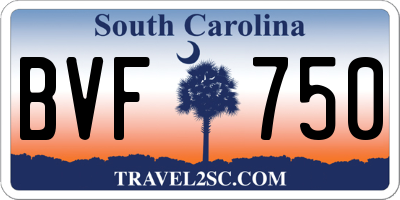 SC license plate BVF750