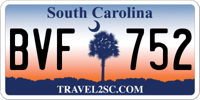 SC license plate BVF752