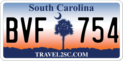 SC license plate BVF754