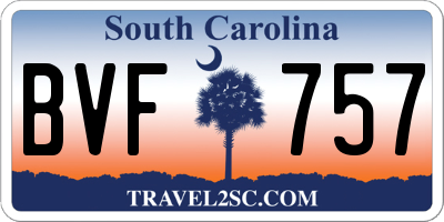 SC license plate BVF757