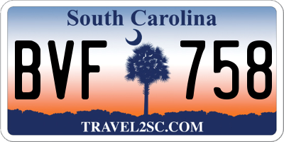 SC license plate BVF758