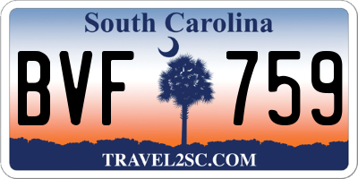 SC license plate BVF759