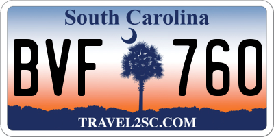 SC license plate BVF760