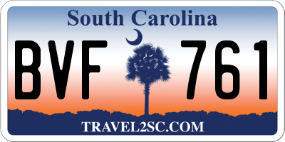 SC license plate BVF761