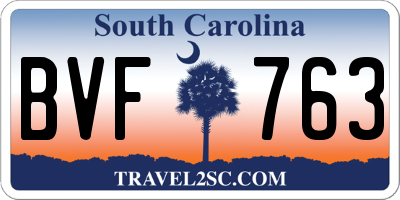 SC license plate BVF763