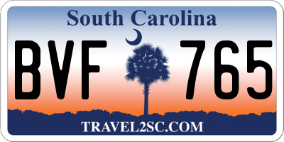 SC license plate BVF765