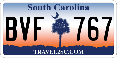 SC license plate BVF767