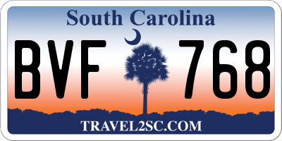 SC license plate BVF768