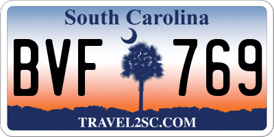 SC license plate BVF769