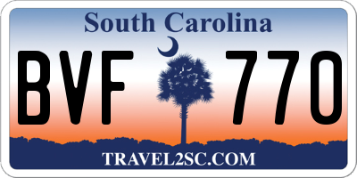 SC license plate BVF770