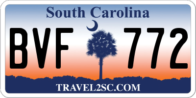 SC license plate BVF772