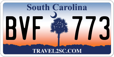 SC license plate BVF773