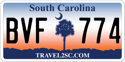 SC license plate BVF774
