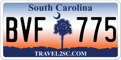 SC license plate BVF775