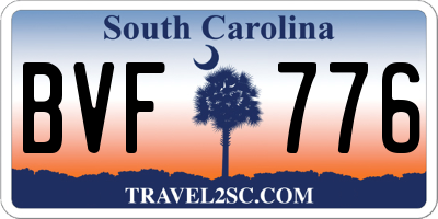 SC license plate BVF776