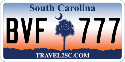 SC license plate BVF777