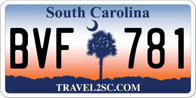 SC license plate BVF781