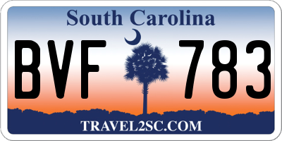 SC license plate BVF783