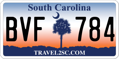 SC license plate BVF784