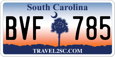 SC license plate BVF785