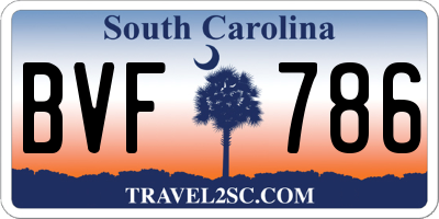 SC license plate BVF786
