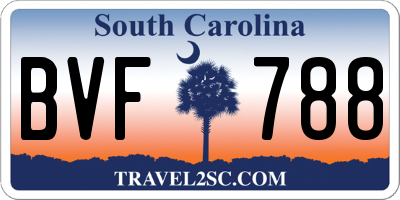 SC license plate BVF788