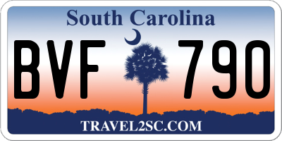 SC license plate BVF790