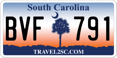SC license plate BVF791