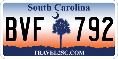 SC license plate BVF792