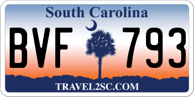 SC license plate BVF793