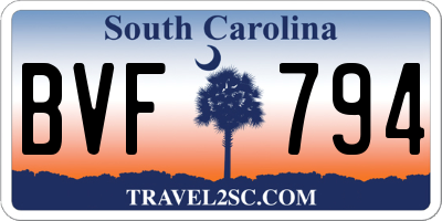 SC license plate BVF794