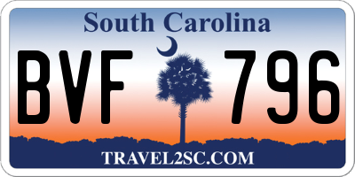 SC license plate BVF796
