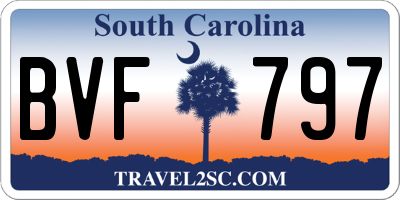 SC license plate BVF797