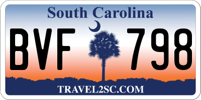 SC license plate BVF798