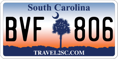 SC license plate BVF806