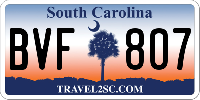 SC license plate BVF807