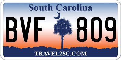 SC license plate BVF809