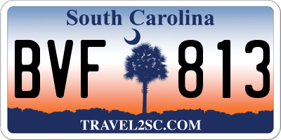 SC license plate BVF813