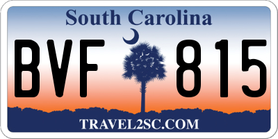 SC license plate BVF815