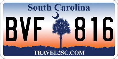 SC license plate BVF816