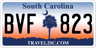 SC license plate BVF823