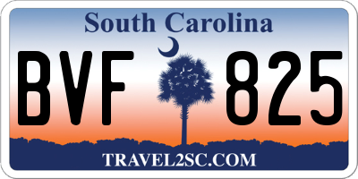 SC license plate BVF825