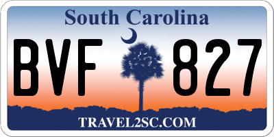 SC license plate BVF827