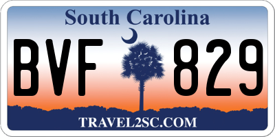 SC license plate BVF829