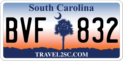 SC license plate BVF832