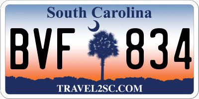 SC license plate BVF834