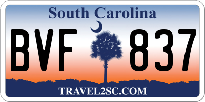 SC license plate BVF837