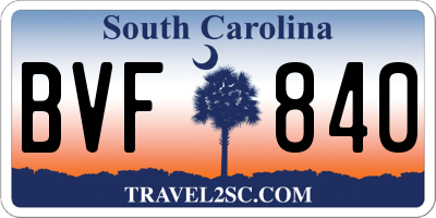SC license plate BVF840