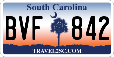SC license plate BVF842